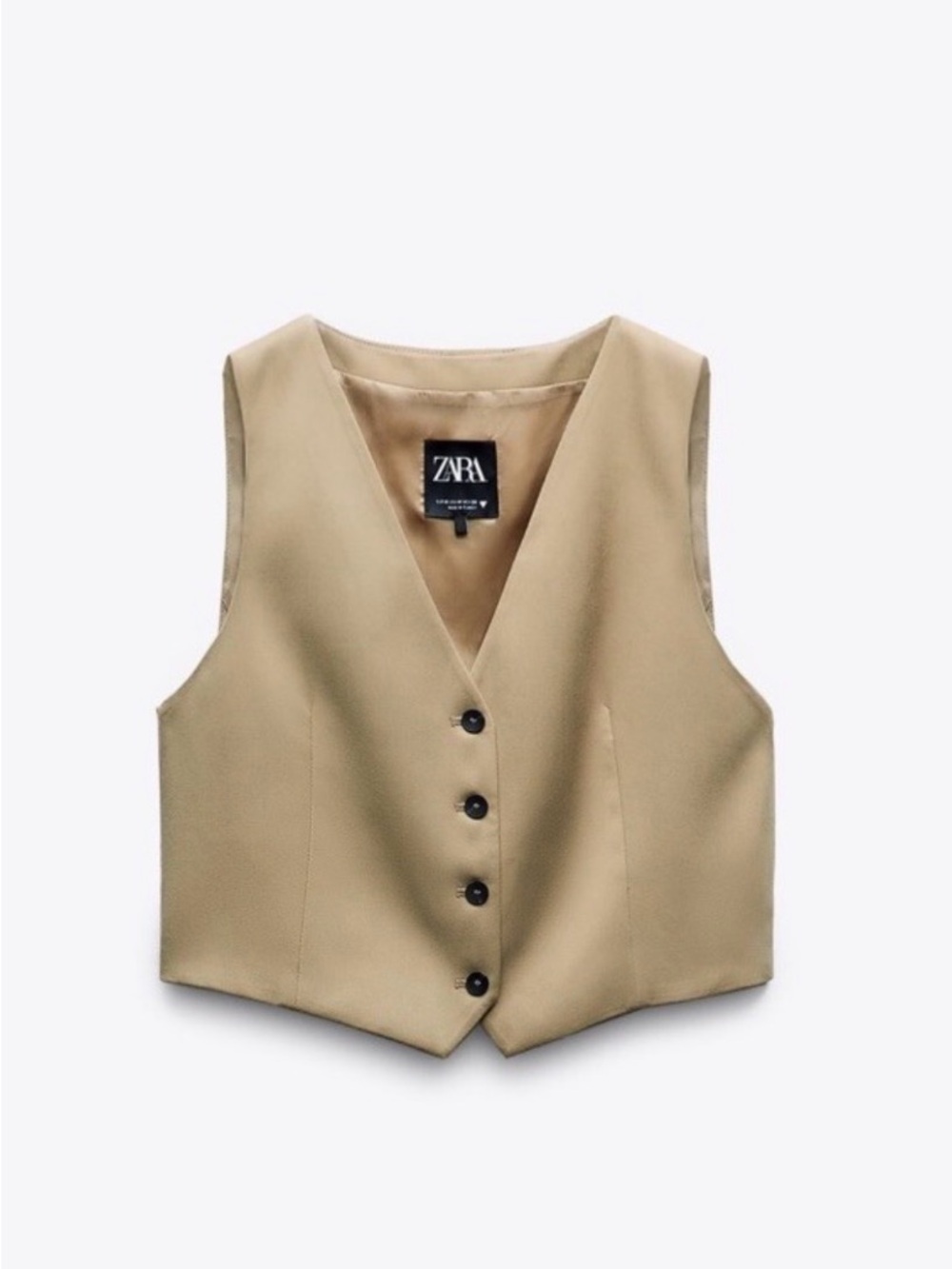 Zara Sleeveless V-Neck Button Vest
